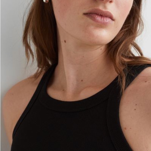 H&M High Neck Ribbed Tank Black - S - Picture 2 of 5